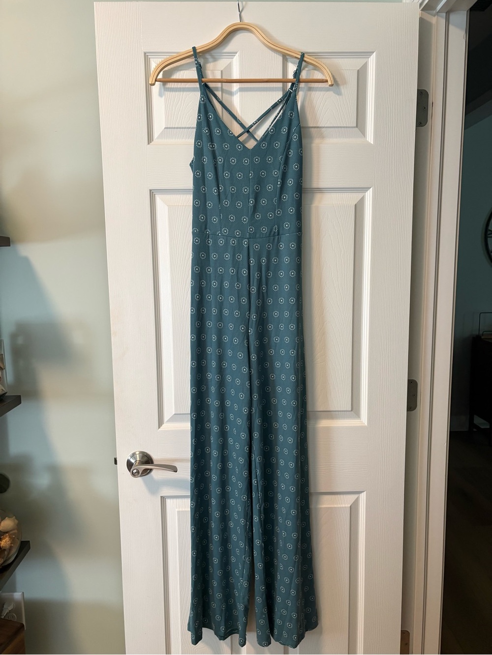 Market & Spruce Teal Print Jumpsuit - NWT